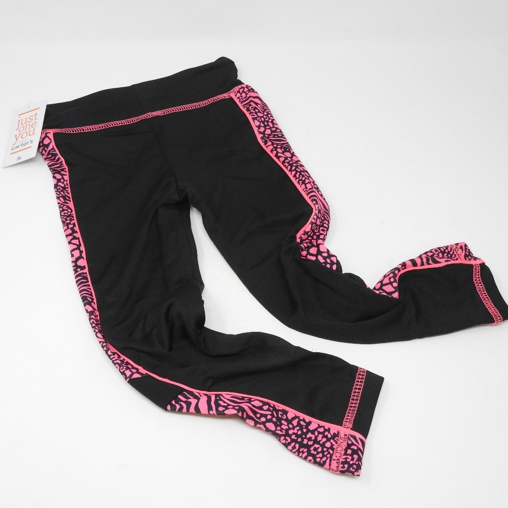 NWT Carter's Black Pink 3T Girls Leggings